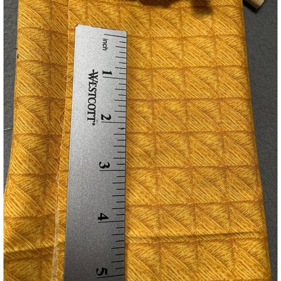 Yellow Geometric Quilted Cotton Fabric 19"x30" Sewing Crafting - Picture 2 of 3